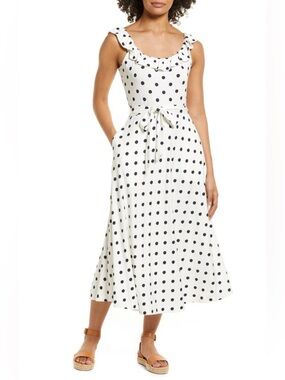 Boden Jersey Polka Dot Midi Dress size 14R NWT